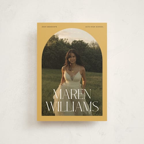 This is a sunshine graduation announcements with standard by Robert and Stella called in vogue printing on signature in petite