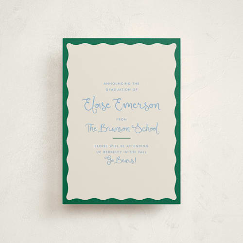 This is a tide graduation announcements with standard by Megan Davis called augusta printing on triplethick in petite