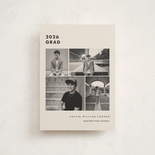 This is a sandstone graduation announcements with standard by Olivia Raufman called fourth quarter printing on signature in petite