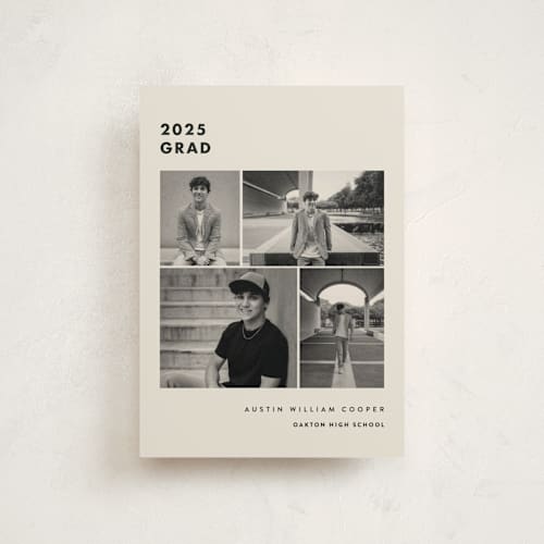This is a sandstone graduation announcements with standard by Olivia Raufman called fourth quarter printing on signature in petite