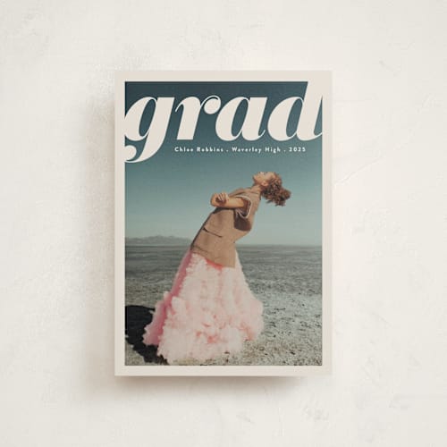 This is a mist graduation announcements with standard by Gwen Bedat called the cover printing on signature in petite