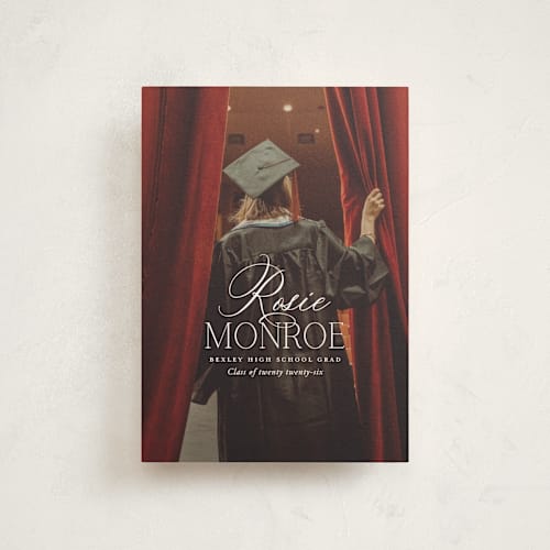 This is a cotton graduation announcements with standard by Oscar and Emma - Karly Depew called classic allure printing on signature in postcard