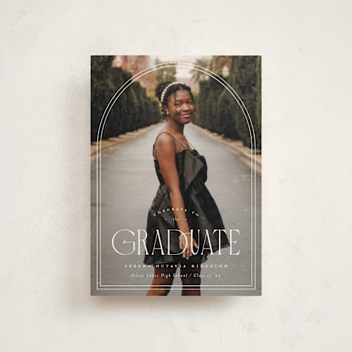 This is a cotton graduation announcements with standard by Carmia Jordaan called brilliant day printing on signature in postcard