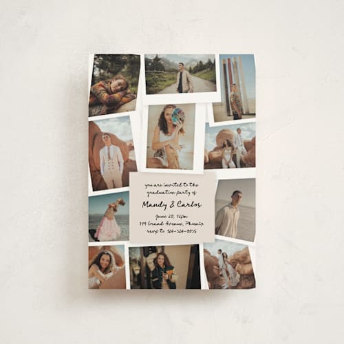 This is a linen graduation invitations with standard by Claudia Orengo called keepsakes printing on signature in postcard