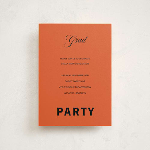 This is a amaro graduation invitations with standard by Claire called bold and demure printing on signature in postcard