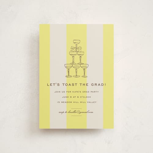 This is a limone graduation invitations with standard by Megan Davis called campania printing on signature in postcard