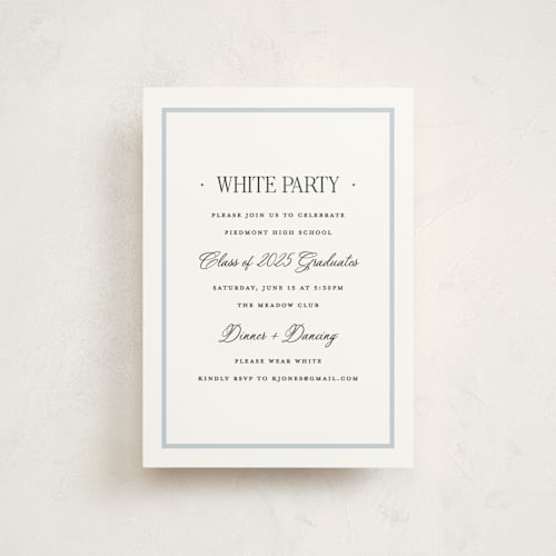 This is a hydrangea graduation invitations with standard by Carolyn MacLaren called dotted classic printing on signature in postcard