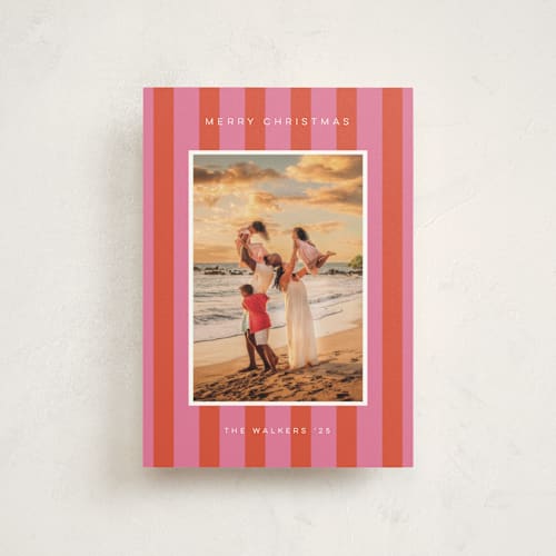 This is a strawberry petite holiday cards with standard by Morgan Kendall called cabana printing on signature in petite
