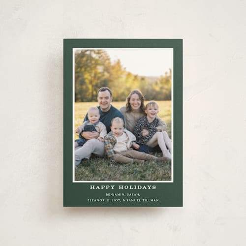 This is a pine petite holiday cards with standard by Amy Kross called meadows printing on signature in petite