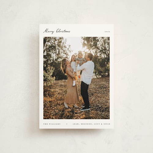 This is a snowcap petite holiday cards with standard by Pixel and Hank called christmas card printing on signature in petite