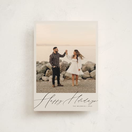 This is a eggnog petite holiday cards with standard by Melanie Severin called simply charming printing on signature in petite