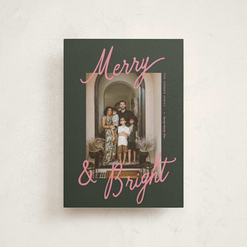 This is a mistletoe petite holiday cards with standard by Pixel and Hank called jottings printing on signature in petite