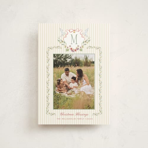 This is a candle light petite holiday cards with standard by Bayberry Kate called bethlehem crest printing on signature in petite