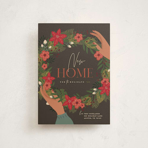 This is a ash petite holiday cards with standard by Susan Zinader called welcome wreath printing on signature in petite