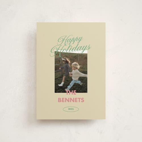 This is a candy petite holiday cards with standard by Helena Vitto called merry & bright days printing on signature in petite