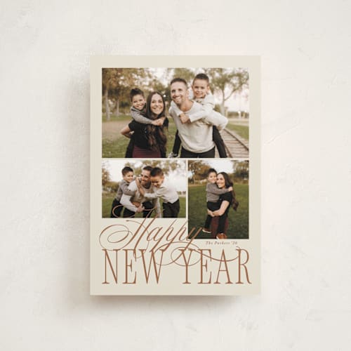 This is a sourdough petite holiday cards with standard by Brianne Larsen called elegant three printing on signature in petite