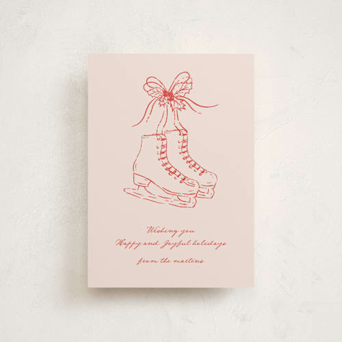 This is a rose petite holiday cards with standard by Jelena Vuletic called skatelle printing on signature in petite