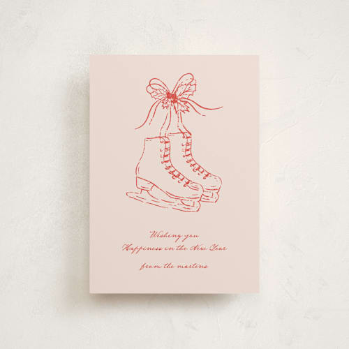 This is a rose petite holiday cards with standard by Jelena Vuletic called skatelle printing on signature in petite