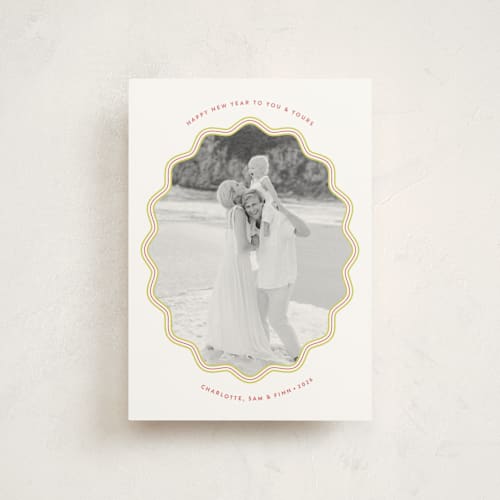 This is a chartreuse christmas postcards with standard by Alston Foster called mirth printing on signature in postcard