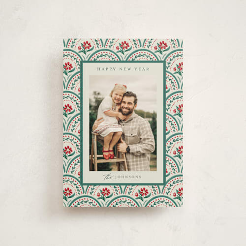 This is a emerald christmas postcards with standard by Chris Griffith called tapestry holiday printing on signature in postcard