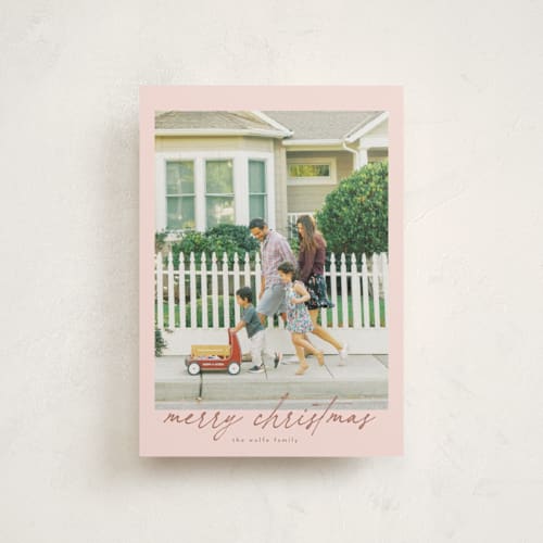 This is a cotton candy christmas postcards with standard by Tamara Hilje called the merry printing on signature in postcard