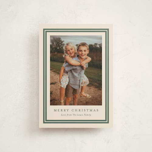 This is a tree christmas postcards with standard by Carolyn MacLaren called preppy frame printing on signature in postcard