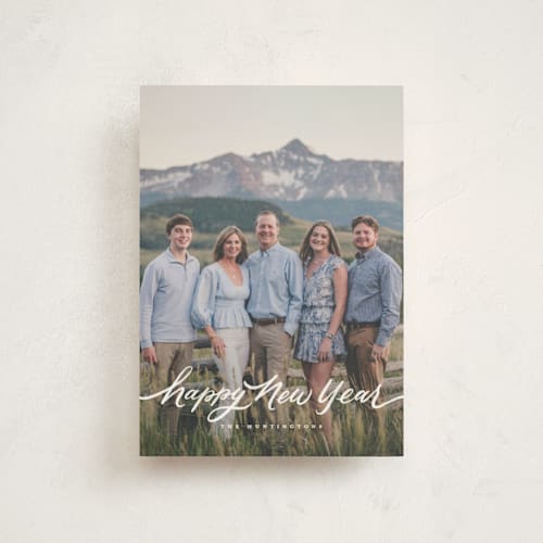 This is a blizzard christmas postcards with standard by Wildfield Paper Co called fresh fallen snow printing on signature in postcard