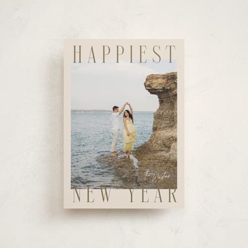 This is a champagne christmas postcards with standard by Ekko Studio called headlines printing on signature in postcard