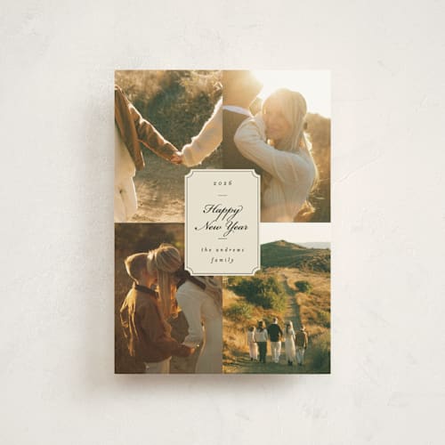 This is a eggnog christmas postcards with standard by Ashley Iwafuchi called vintage wishes printing on signature in postcard