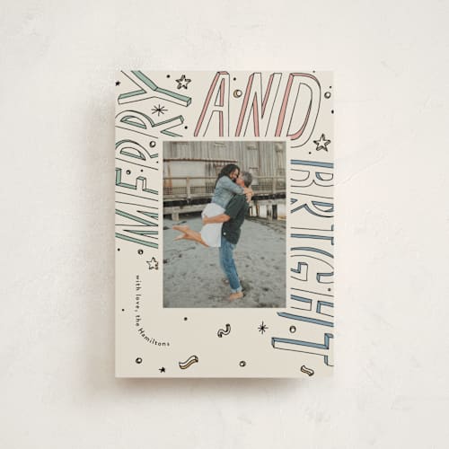 This is a pastel christmas postcards with standard by letterfix called all fun printing on signature in postcard