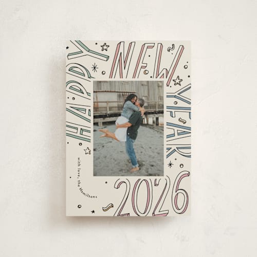 This is a pastel christmas postcards with standard by letterfix called all fun printing on signature in postcard