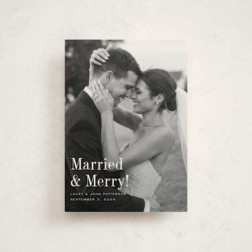 This is a snow christmas postcards with standard by Megan Davis called eternally merry printing on signature in postcard