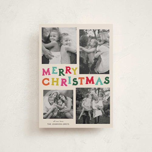 This is a bright christmas postcards with standard by Inkblot Design called color coded spirit printing on signature in postcard