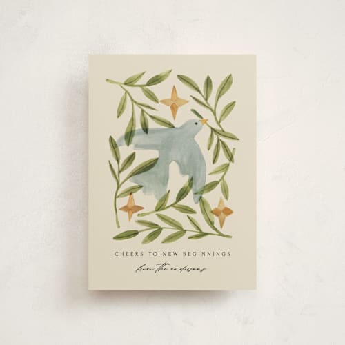 This is a cream christmas postcards with standard by Amy Kross called finding the light printing on signature in postcard