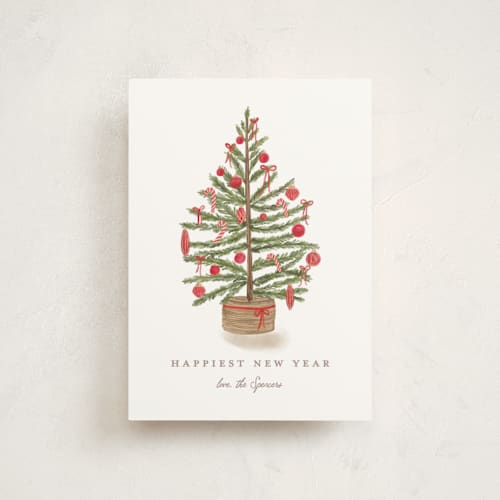 This is a santa suit christmas postcards with standard by Creo Study called preppy tree printing on signature in postcard