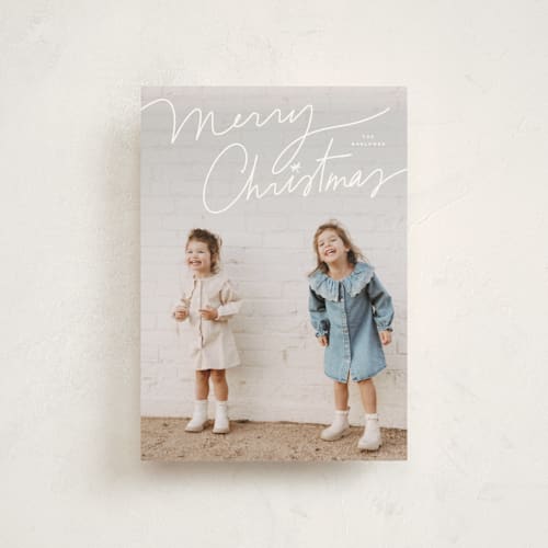 This is a cloud christmas postcards with standard by Annie Clark called off script printing on signature in postcard