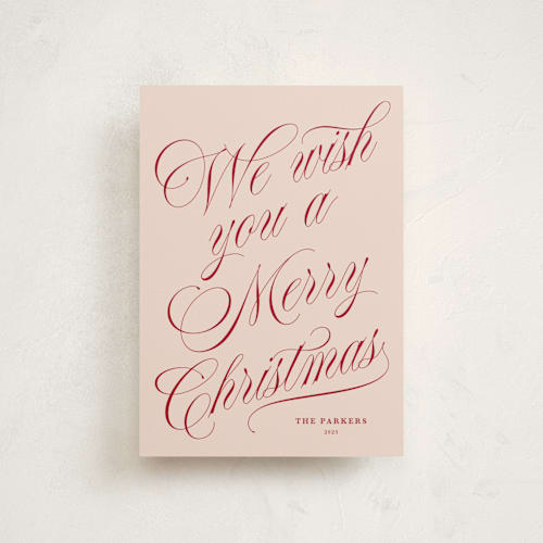 This is a rosy cheeks christmas postcards with standard by Kate Ahn called with flourish printing on signature in postcard