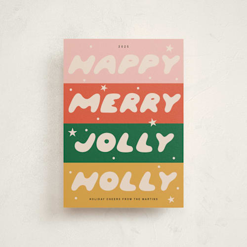 This is a retro christmas postcards with standard by Ani Somi called cheerful greetings printing on signature in postcard