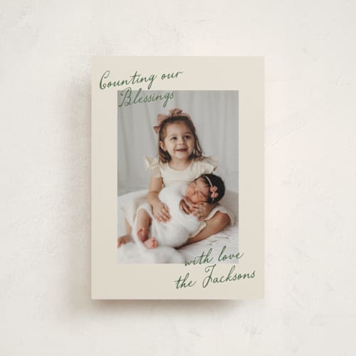 This is a pine needle christmas postcards with standard by Deynaaz Daraei called luant printing on signature in postcard