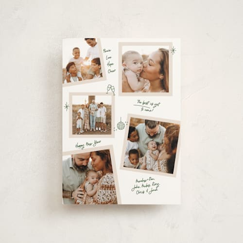 This is a pine needle christmas postcards with standard by Owl and Toad called personal note printing on signature in postcard