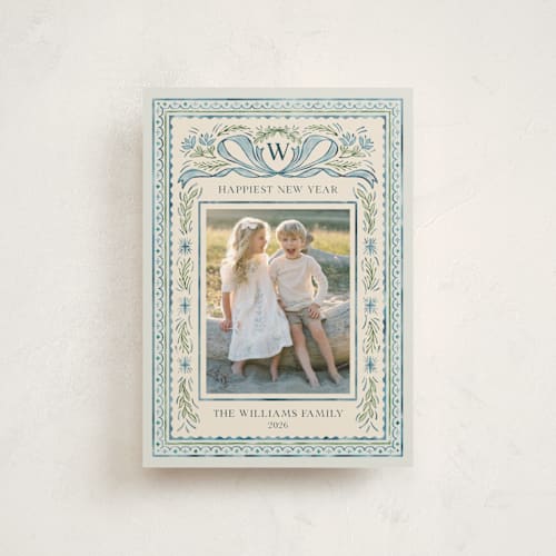 This is a blue jay christmas postcards with standard by Paper Sun Studio called christmas gift printing on signature in postcard