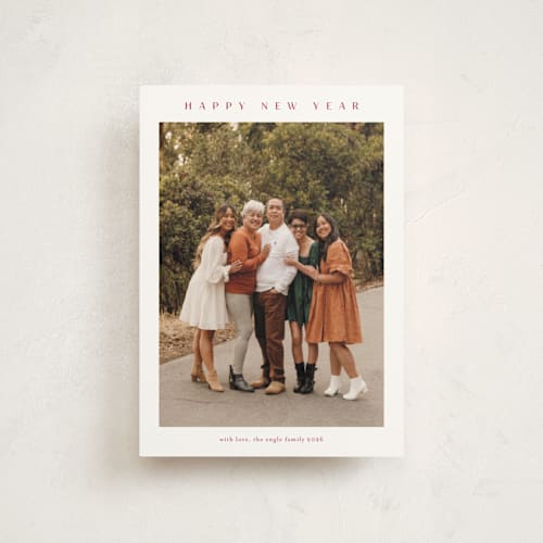 This is a berry christmas postcards with standard by Stacey Meacham called simple joy printing on signature in postcard