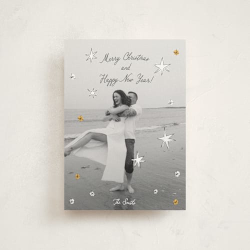 This is a golden christmas postcards with standard by Helena Vitto called the stars printing on signature in postcard