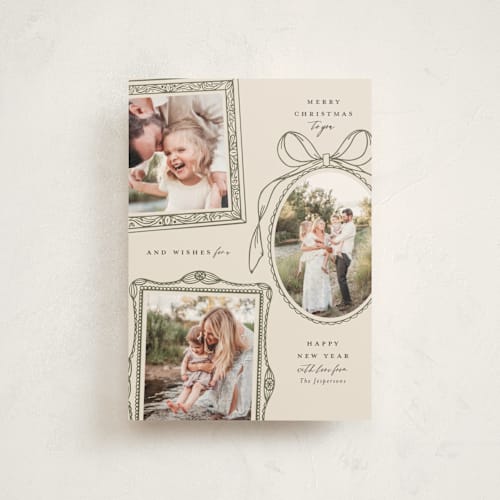 This is a olive christmas postcards with standard by Meagan Christensen called victorian printing on signature in postcard