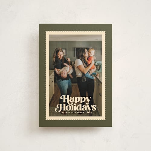 This is a pine christmas postcards with standard by Robert and Stella called posted printing on signature in postcard