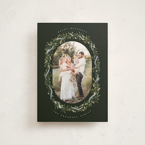 This is a juniper berry christmas postcards with standard by Erin L. Wilson called juniper garland printing on signature in postcard