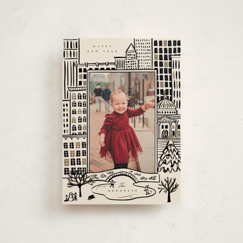 This is a licorice christmas postcards with standard by Ekko Studio called city sketch printing on signature in postcard