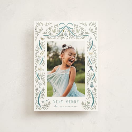 This is a wintermint christmas postcards with standard by Leah Bisch called twelve days printing on signature in postcard