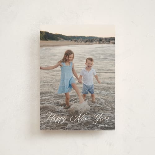 This is a snow christmas postcards with standard by Kelly Schmidt called scripted merry christmas printing on signature in postcard