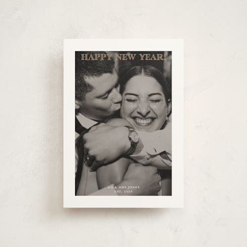 This is a caramel christmas postcards with standard by Annie Chan called white border printing on signature in postcard